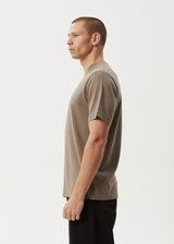 AFENDS Mens Wired - Retro Tee - Fossil - Afends mens wired   retro tee   fossil