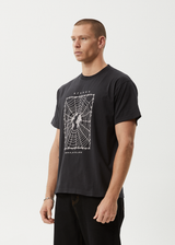 AFENDS Mens World Wide - Boxy Tee - Stone Black - Afends mens world wide   boxy tee   stone black