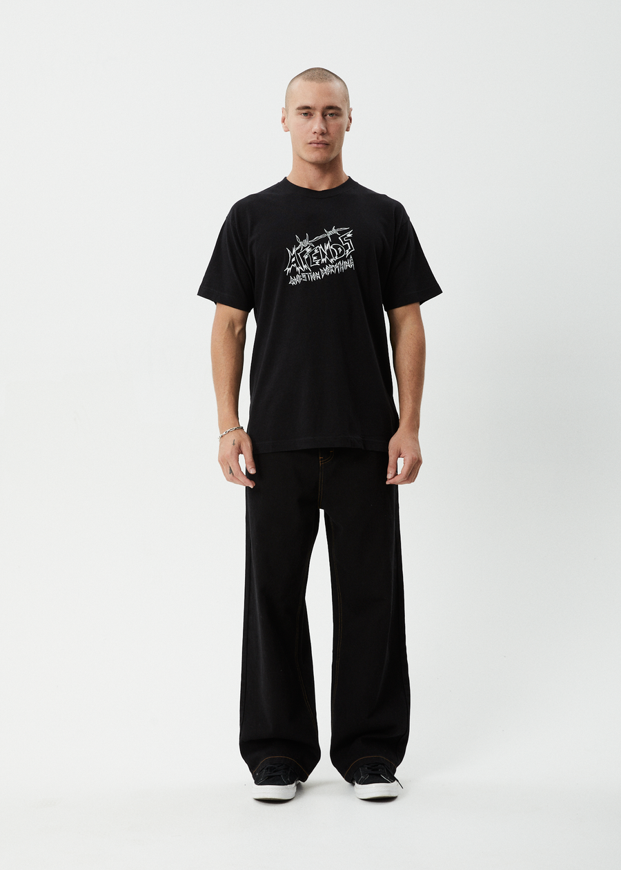 AFENDS Mens Moments - Boxy Tee - Black
