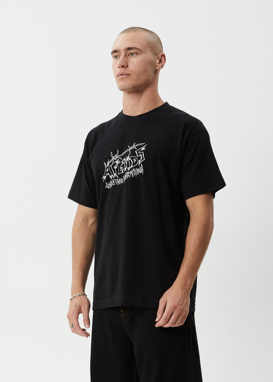 AFENDS Mens Moments - Boxy Tee - Black
