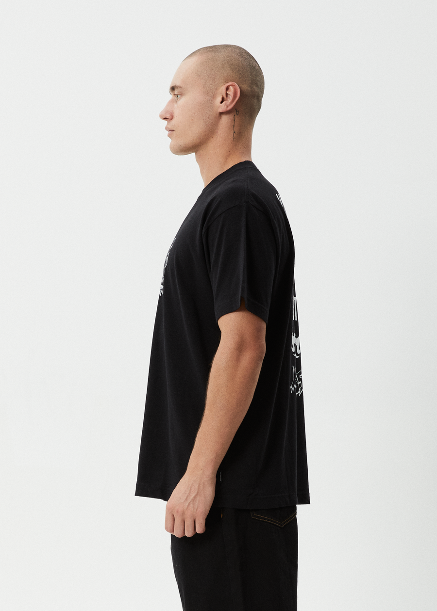 AFENDS Mens Moments - Boxy Tee - Black