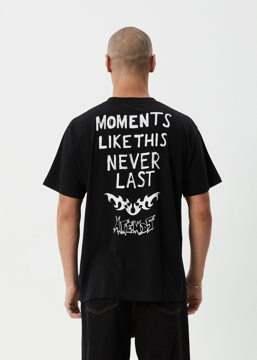 AFENDS Mens Moments - Boxy Tee - Black
