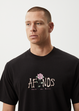 AFENDS Mens Smell The Roses - Retro Tee - Black - Afends mens smell the roses   retro tee   black