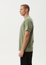 AFENDS Mens Smell The Roses - Retro Tee - Oil Green - Afends mens smell the roses   retro tee   oil green
