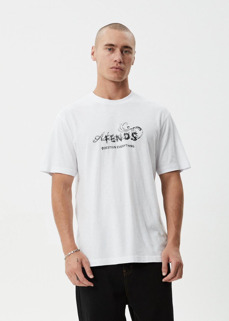 AFENDS Mens Dreamer - Retro Tee - White