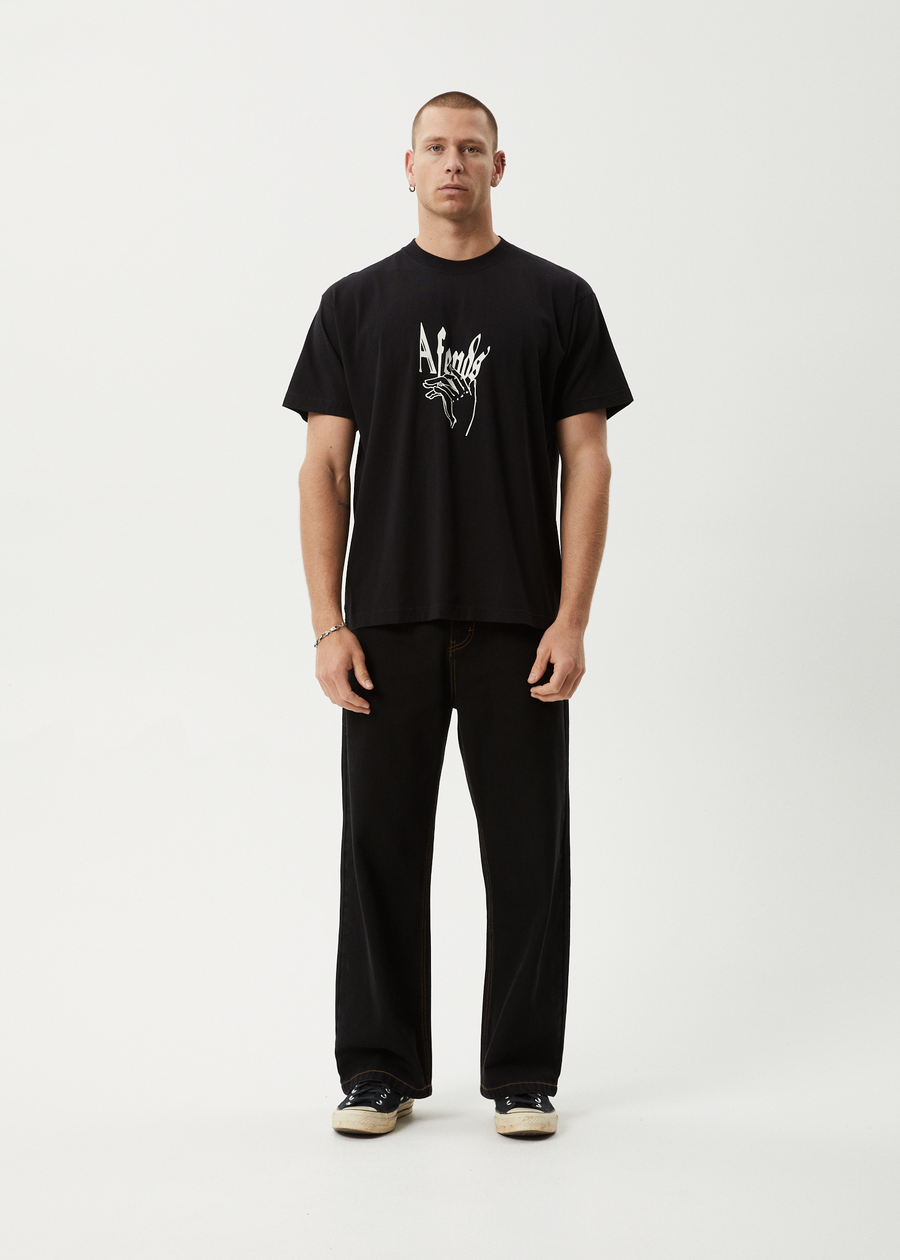 AFENDS Mens Magic Happens - Heavyweight Boxy Tee - Black