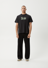 AFENDS Mens Sun Bite - Raglan Boxy Tee - Stone Black - Afends mens sun bite   raglan boxy tee   stone black