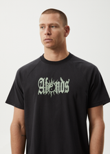 AFENDS Mens Sun Bite - Raglan Boxy Tee - Stone Black - Afends mens sun bite   raglan boxy tee   stone black