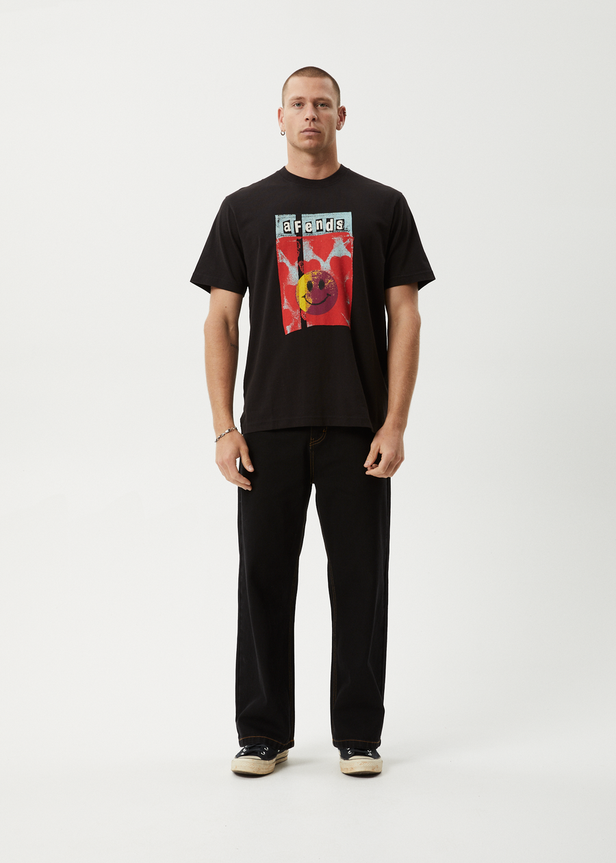 AFENDS Mens Dime Bag - Retro Tee - Black