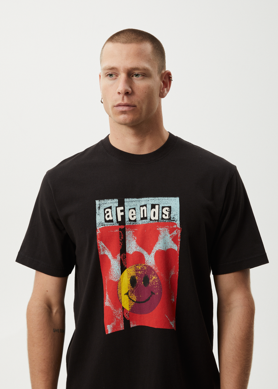 AFENDS Mens Dime Bag - Retro Tee - Black