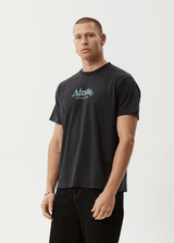 AFENDS Mens Mace Life - Boxy Tee - Stone Black - Afends mens mace life   boxy tee   stone black