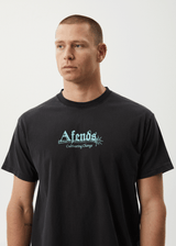 AFENDS Mens Mace Life - Boxy Tee - Stone Black - Afends mens mace life   boxy tee   stone black