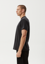 AFENDS Mens Mace Life - Boxy Tee - Stone Black - Afends mens mace life   boxy tee   stone black