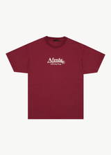 AFENDS Mens Mace Life - Boxy Tee - Washed Burgundy - Afends mens mace life   boxy tee   washed burgundy