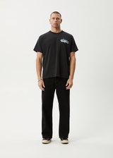 AFENDS Mens Reptilian - Heavyweight Boxy Tee - Stone Black - Afends mens reptilian   heavyweight boxy tee   stone black