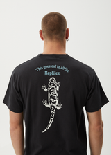 AFENDS Mens Reptilian - Heavyweight Boxy Tee - Stone Black - Afends mens reptilian   heavyweight boxy tee   stone black