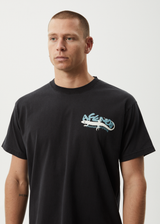 AFENDS Mens Reptilian - Heavyweight Boxy Tee - Stone Black - Afends mens reptilian   heavyweight boxy tee   stone black