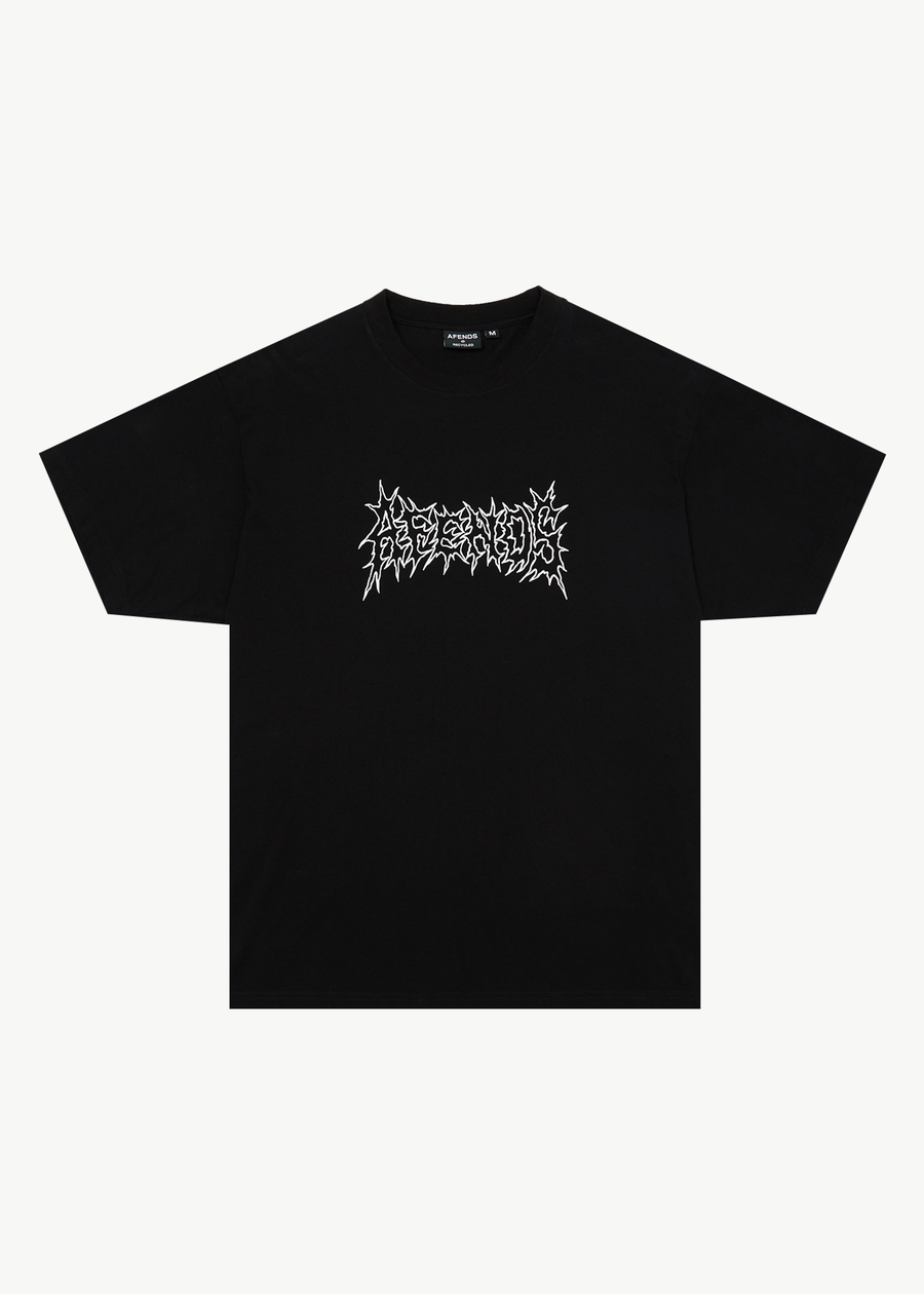 AFENDS Mens Mental - Boxy Tee - Black