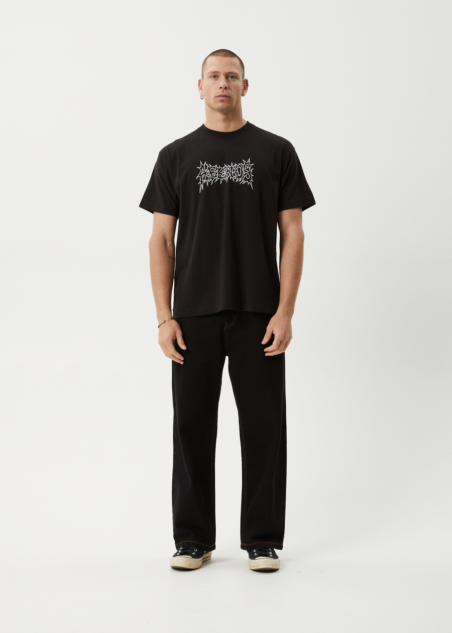 AFENDS Mens Mental - Boxy Tee - Black