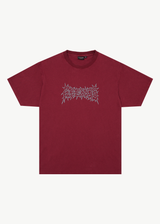 AFENDS Mens Mental - Boxy Tee - Washed Burgundy - Afends mens mental   boxy tee   washed burgundy