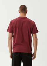 AFENDS Mens Mental - Boxy Tee - Washed Burgundy - Afends mens mental   boxy tee   washed burgundy