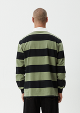 AFENDS Mens Mental - Rugby Long Sleeve Tee - Oil Green - Afends mens mental   rugby long sleeve tee   oil green