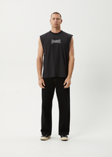 AFENDS Mens Mental - Sleeveless Tee - Stone Black - Afends mens mental   sleeveless tee   stone black