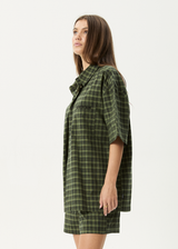 AFENDS Mens Ghost - Short Sleeve Shirt - Oil Green - Afends mens ghost   short sleeve shirt   oil green