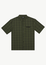 AFENDS Mens Ghost - Short Sleeve Shirt - Oil Green - Afends mens ghost   short sleeve shirt   oil green
