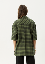 AFENDS Mens Ghost - Short Sleeve Shirt - Oil Green - Afends mens ghost   short sleeve shirt   oil green