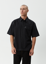 AFENDS Mens Flame - Short Sleeve Shirt - Black - Afends mens flame   short sleeve shirt   black