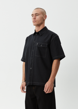 AFENDS Mens Flame - Short Sleeve Shirt - Black - Afends mens flame   short sleeve shirt   black