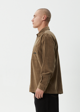 AFENDS Mens Welcome Back - Long Sleeve Shirt - Fossil - Afends mens welcome back   long sleeve shirt   fossil