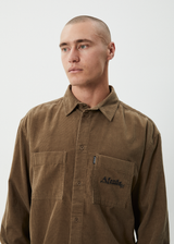 AFENDS Mens Welcome Back - Long Sleeve Shirt - Fossil - Afends mens welcome back   long sleeve shirt   fossil