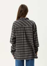 AFENDS Mens Darkness - Long Sleeve Shirt - Black Check - Afends mens darkness   long sleeve shirt   black check