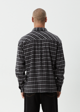 AFENDS Mens Darkness - Long Sleeve Shirt - Black Check - Afends mens darkness   long sleeve shirt   black check