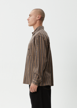 AFENDS Mens Hometown - Long Sleeve Shirt - Coffee - Afends mens hometown   long sleeve shirt   coffee