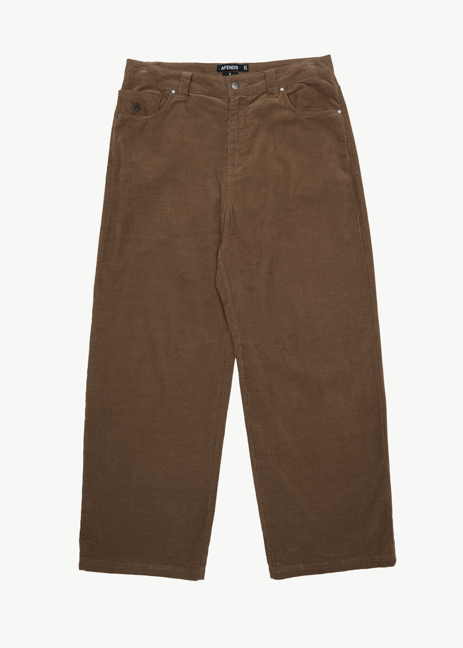 AFENDS Mens Welcome Back - Corduroy Baggy Pant - Fossil