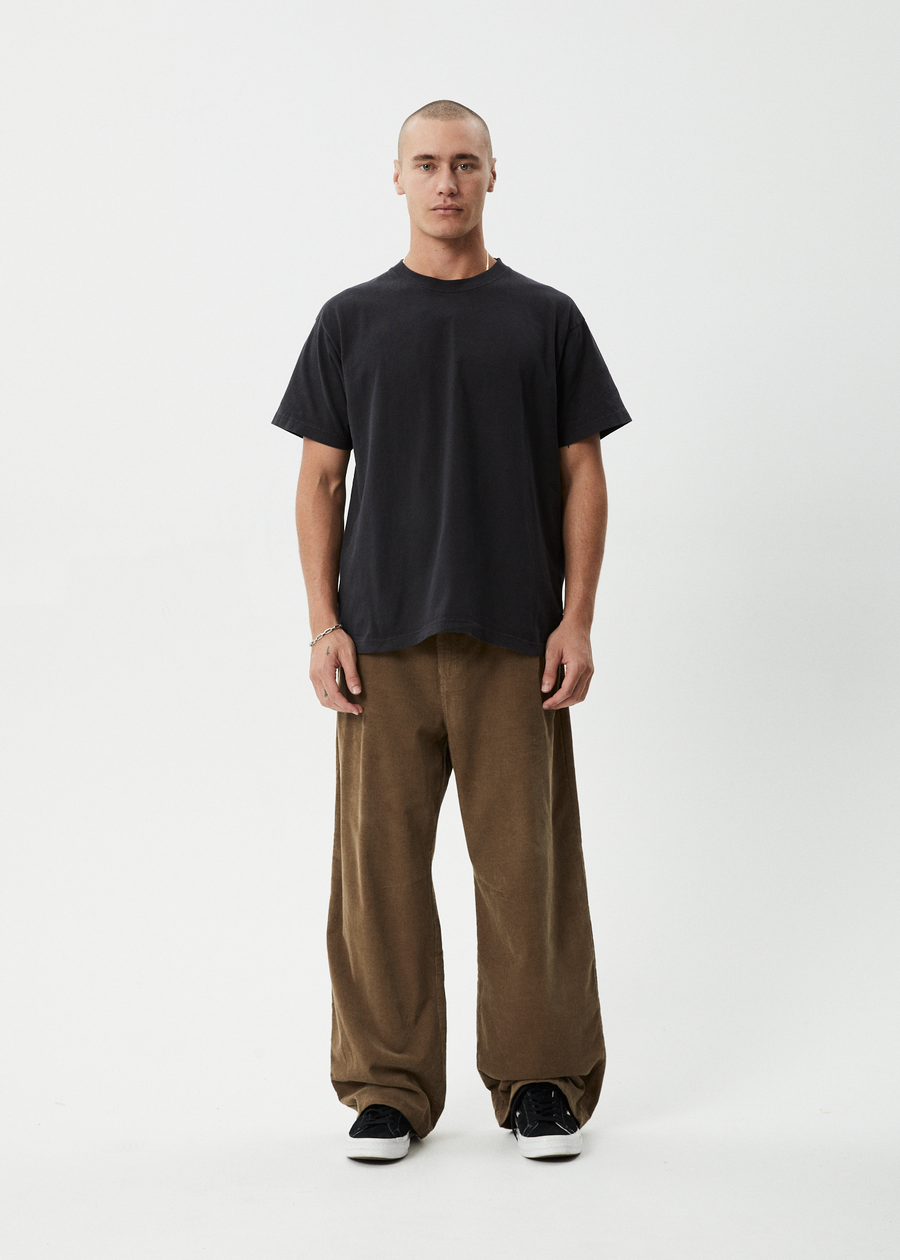 AFENDS Mens Welcome Back - Corduroy Baggy Pant - Fossil