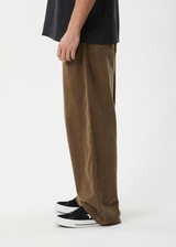 AFENDS Mens Welcome Back - Corduroy Baggy Pant - Fossil - Afends mens welcome back   corduroy baggy pant   fossil