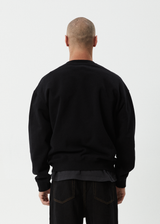 AFENDS Mens Dime Bag - Crew Neck Jumper - Black - Afends mens dime bag   crew neck jumper   black