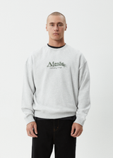 AFENDS Mens Mace - Crew Neck Jumper - Grey Marle - Afends mens mace   crew neck jumper   grey marle