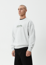 AFENDS Mens Mace - Crew Neck Jumper - Grey Marle - Afends mens mace   crew neck jumper   grey marle