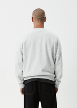 AFENDS Mens Mace - Crew Neck Jumper - Grey Marle - Afends mens mace   crew neck jumper   grey marle