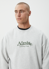 AFENDS Mens Mace - Crew Neck Jumper - Grey Marle - Afends mens mace   crew neck jumper   grey marle