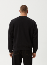AFENDS Mens Surf Or Fly - Crew Neck Jumper - Black - Afends mens surf or fly   crew neck jumper   black