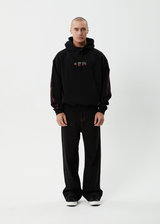 AFENDS Mens Wired - Boxy Hoodie - Black - Afends mens wired   boxy hoodie   black