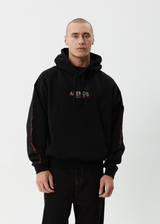 AFENDS Mens Wired - Boxy Hoodie - Black - Afends mens wired   boxy hoodie   black