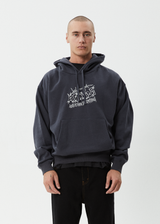 AFENDS Mens Moments - Boxy Hoodie - Charcoal - Afends mens moments   boxy hoodie   charcoal