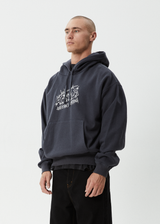 AFENDS Mens Moments - Boxy Hoodie - Charcoal - Afends mens moments   boxy hoodie   charcoal